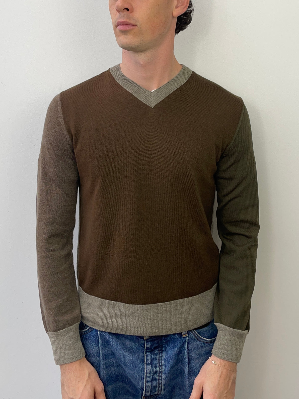 Comme Des Garçons Homme Deux SS12 Tri-Tone Contrast Material Jumper