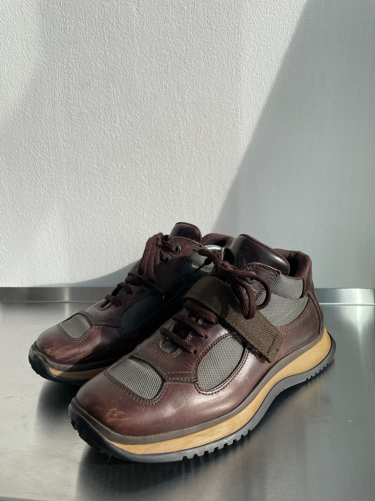 Prada Sport 00s Leather Strap Hiking Boots