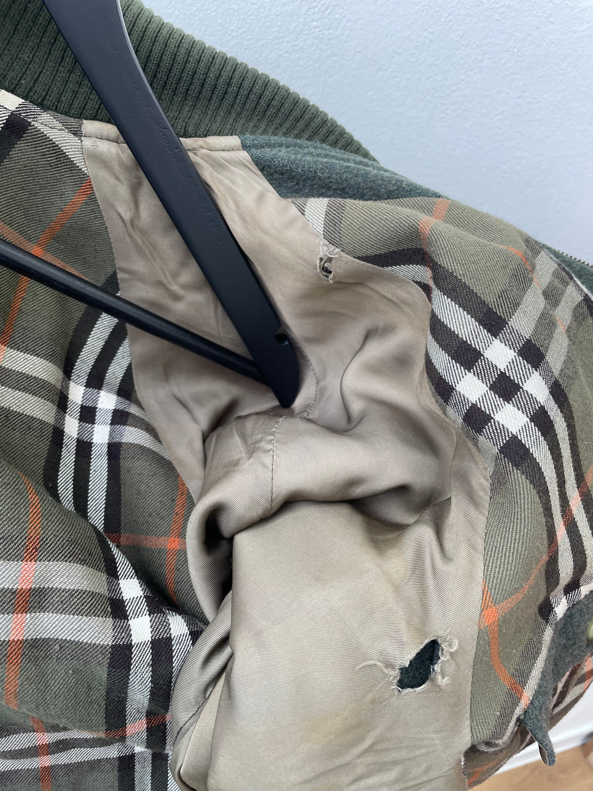 Burberry 90s Wool Bomber Jacket