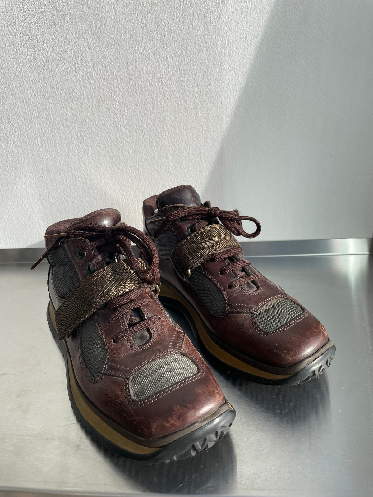 Prada Sport 00s Leather Strap Hiking Boots