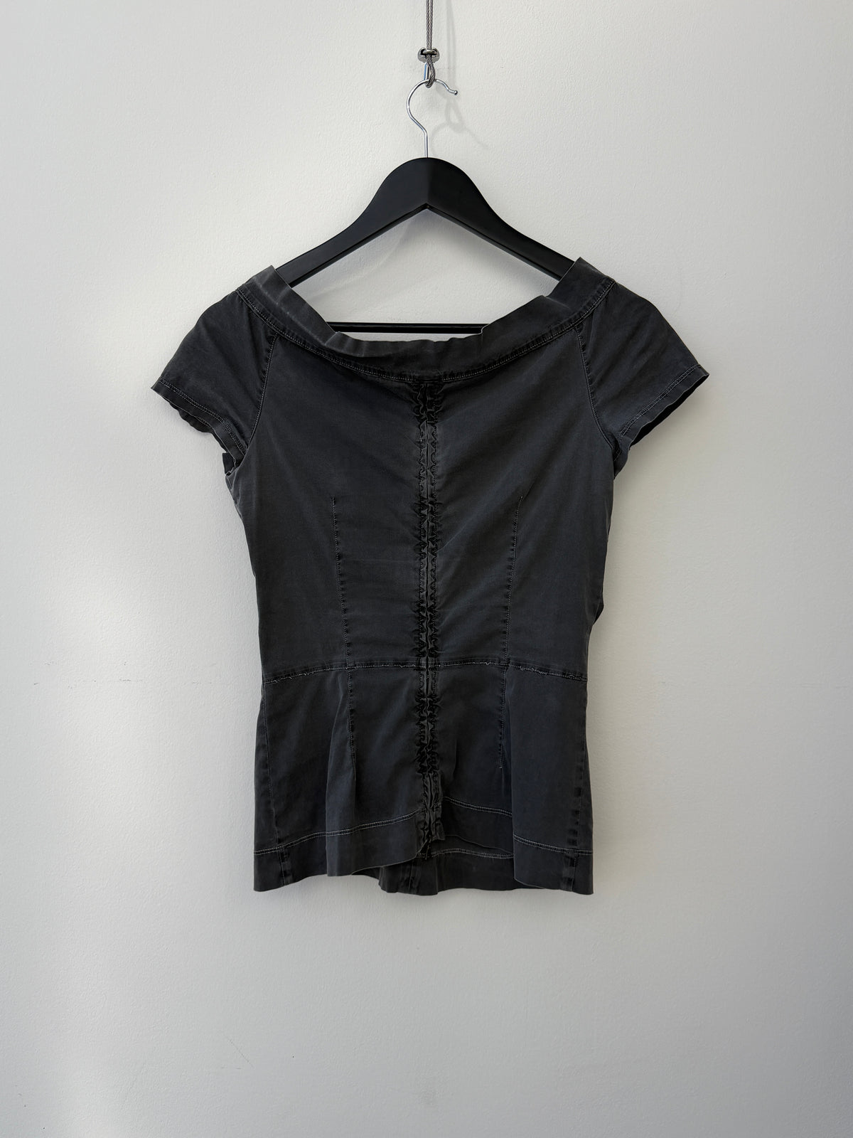 Prada 00s Sleeveless Zip-Back Bunch Top