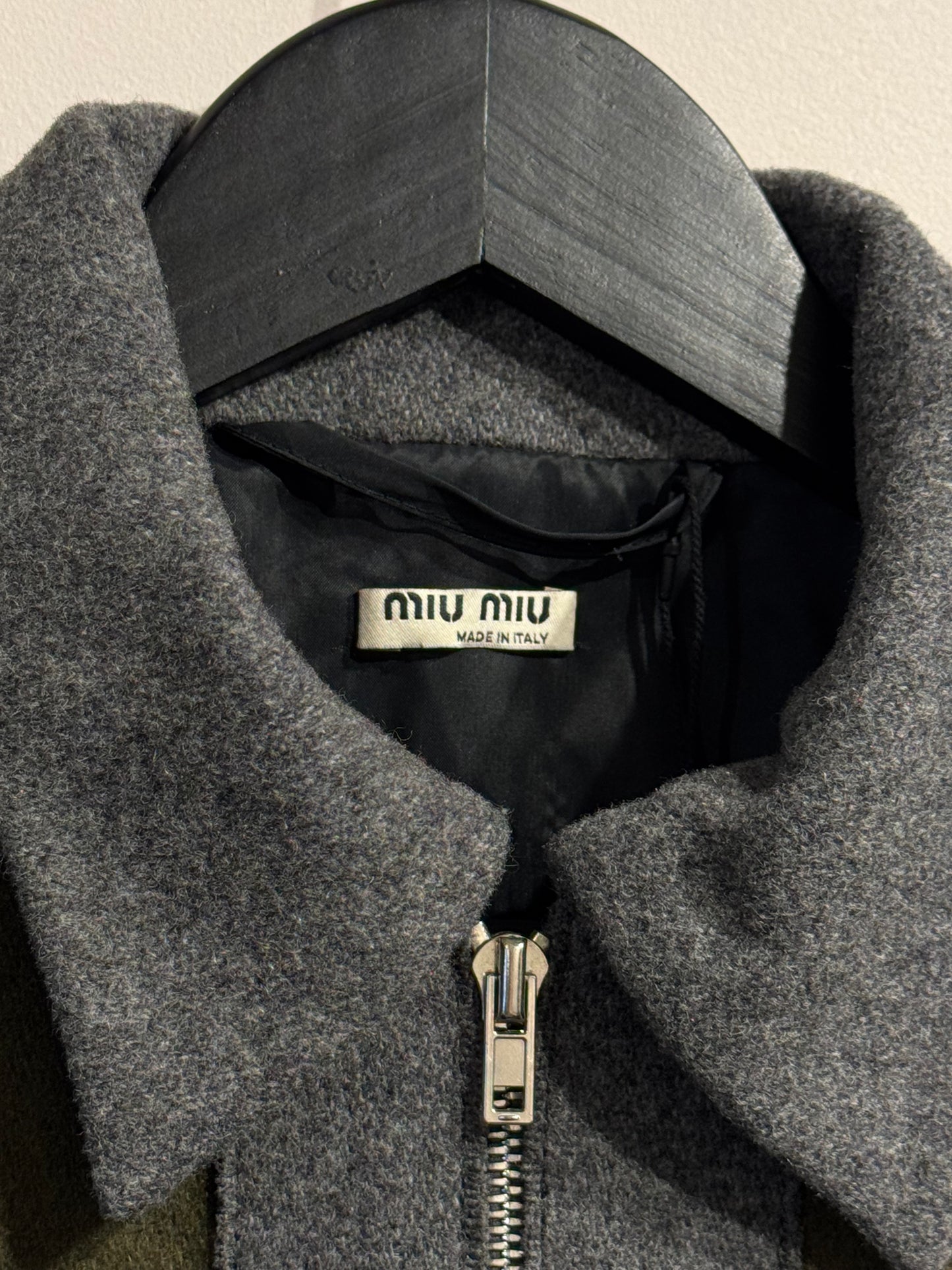 Miu Miu Khaki Grey 90s/00s Wool Jacket
