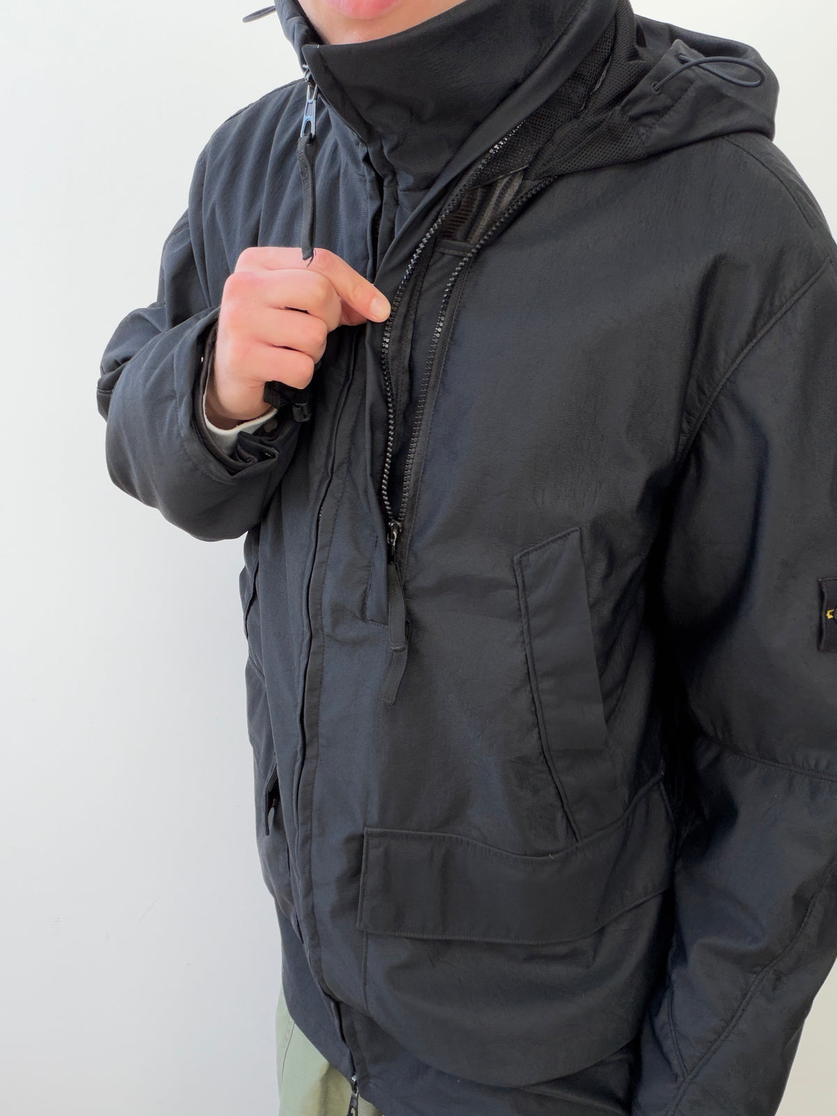 Stone Island AW00 Nylam Dutch Rope Liner Asymmetrical Overcoat