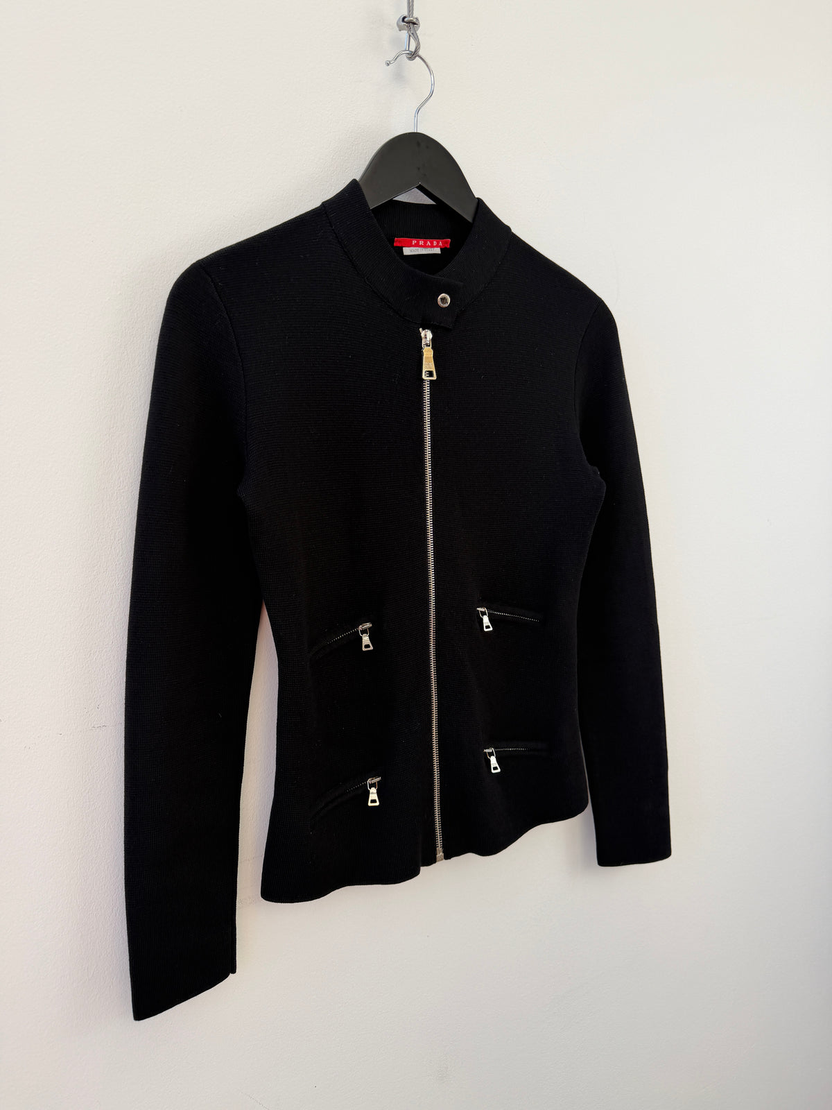 Prada Sport Multi-Pocket Zip-Up Cardigan