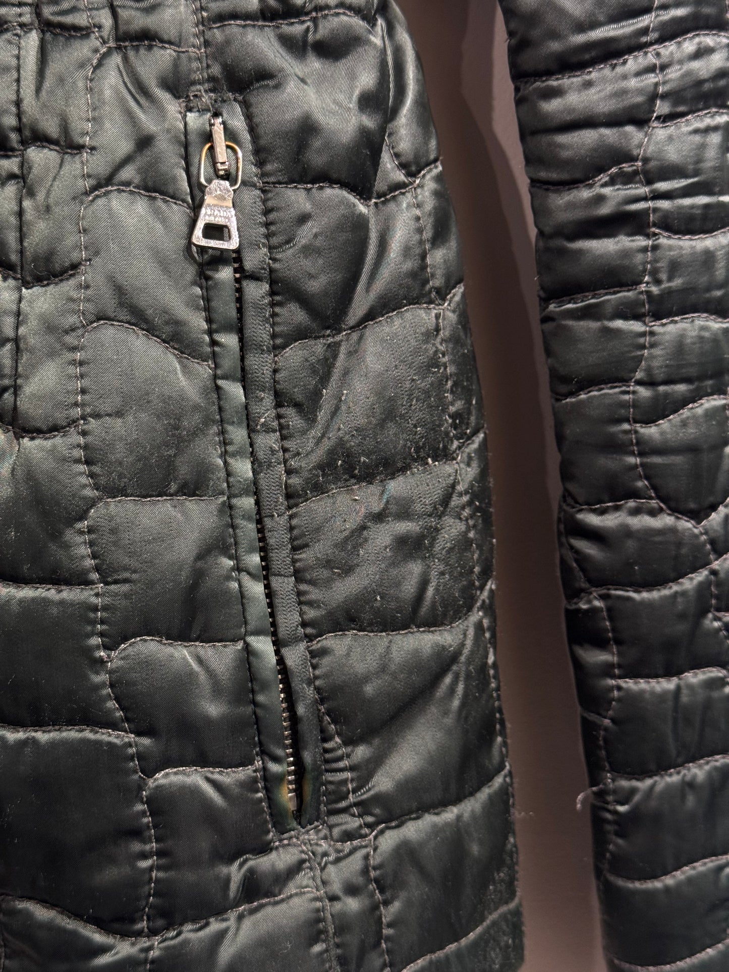 Prada Sport Green 2008 Nylon Padded Funnel Neck Jacket