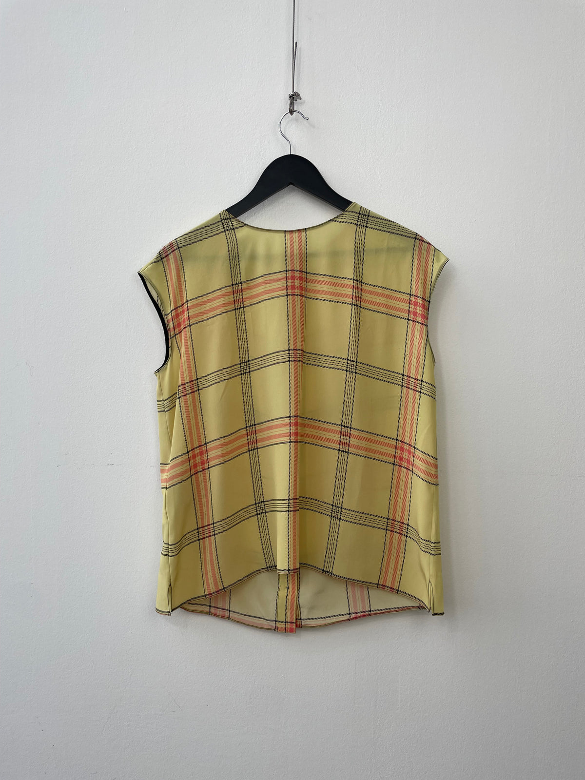 Prada Silk Tartan Sleeveless Top