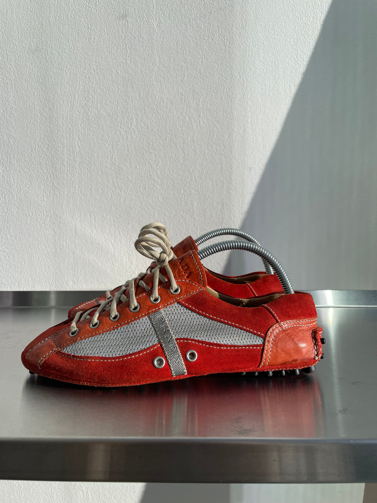 Prada Sport 00s Car Shoe Leather Trainer