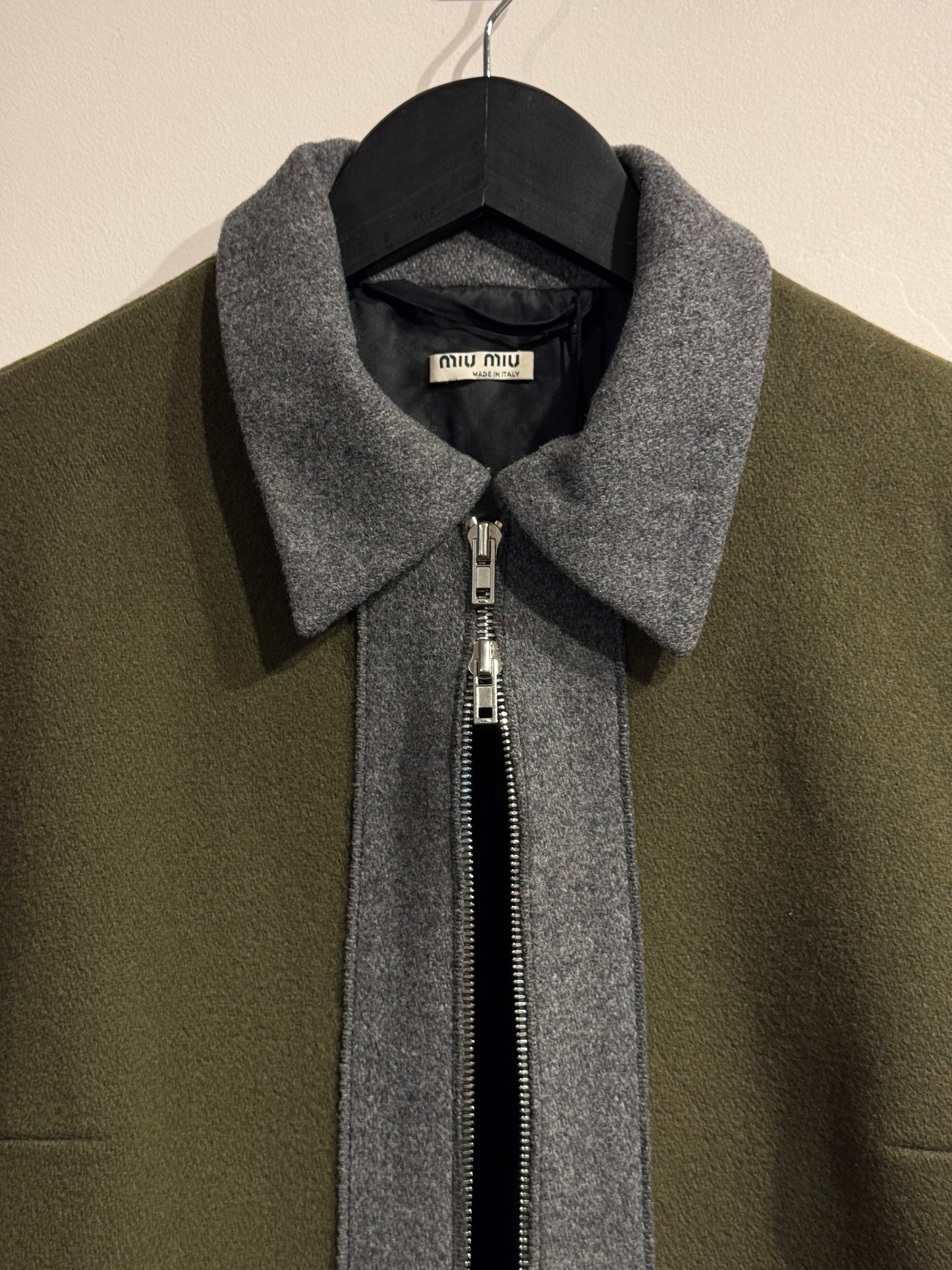 Miu Miu Khaki Grey 90s/00s Wool Jacket
