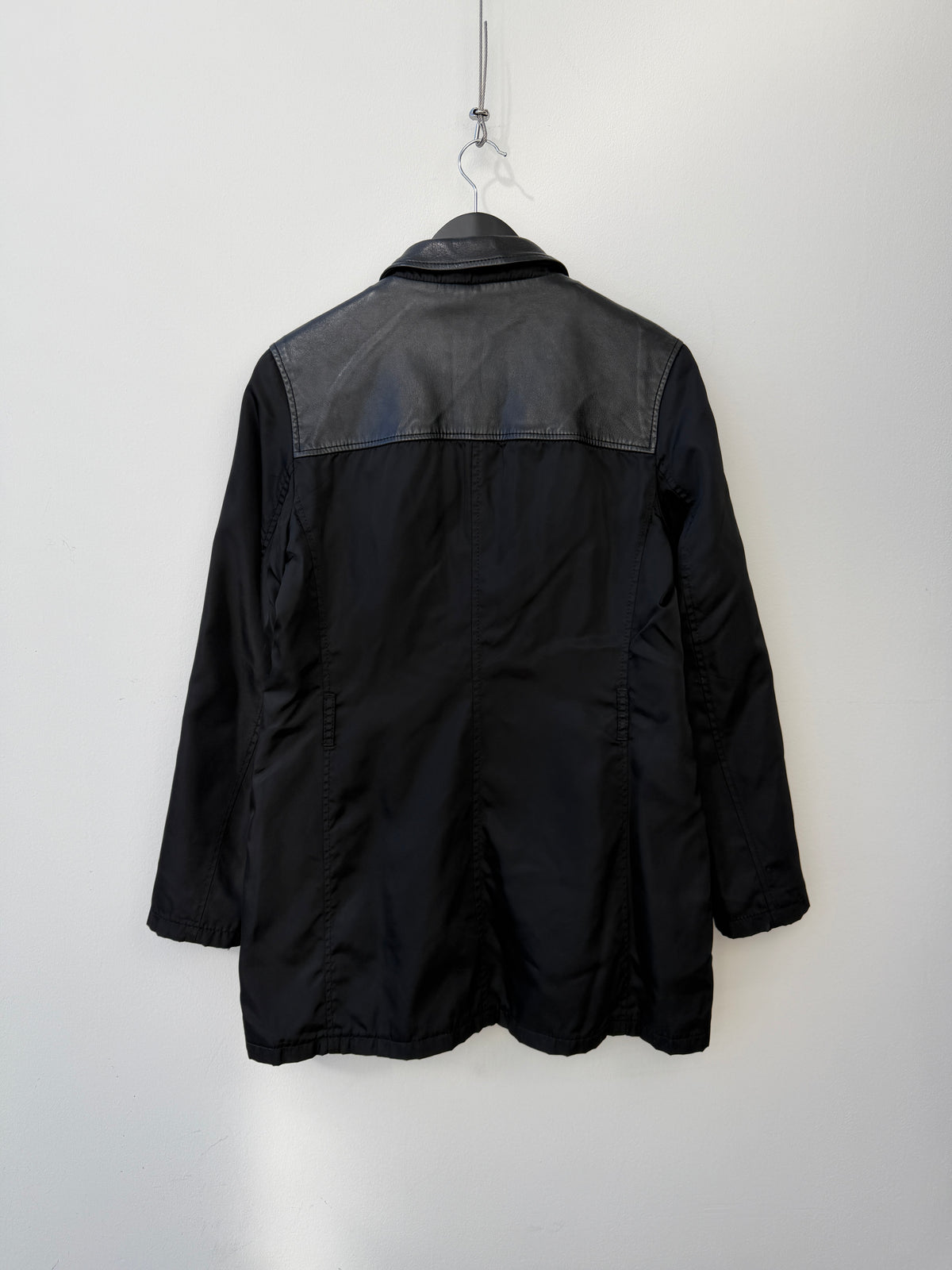 Prada 99/00 Leather & Nylon Lined Field Jacket