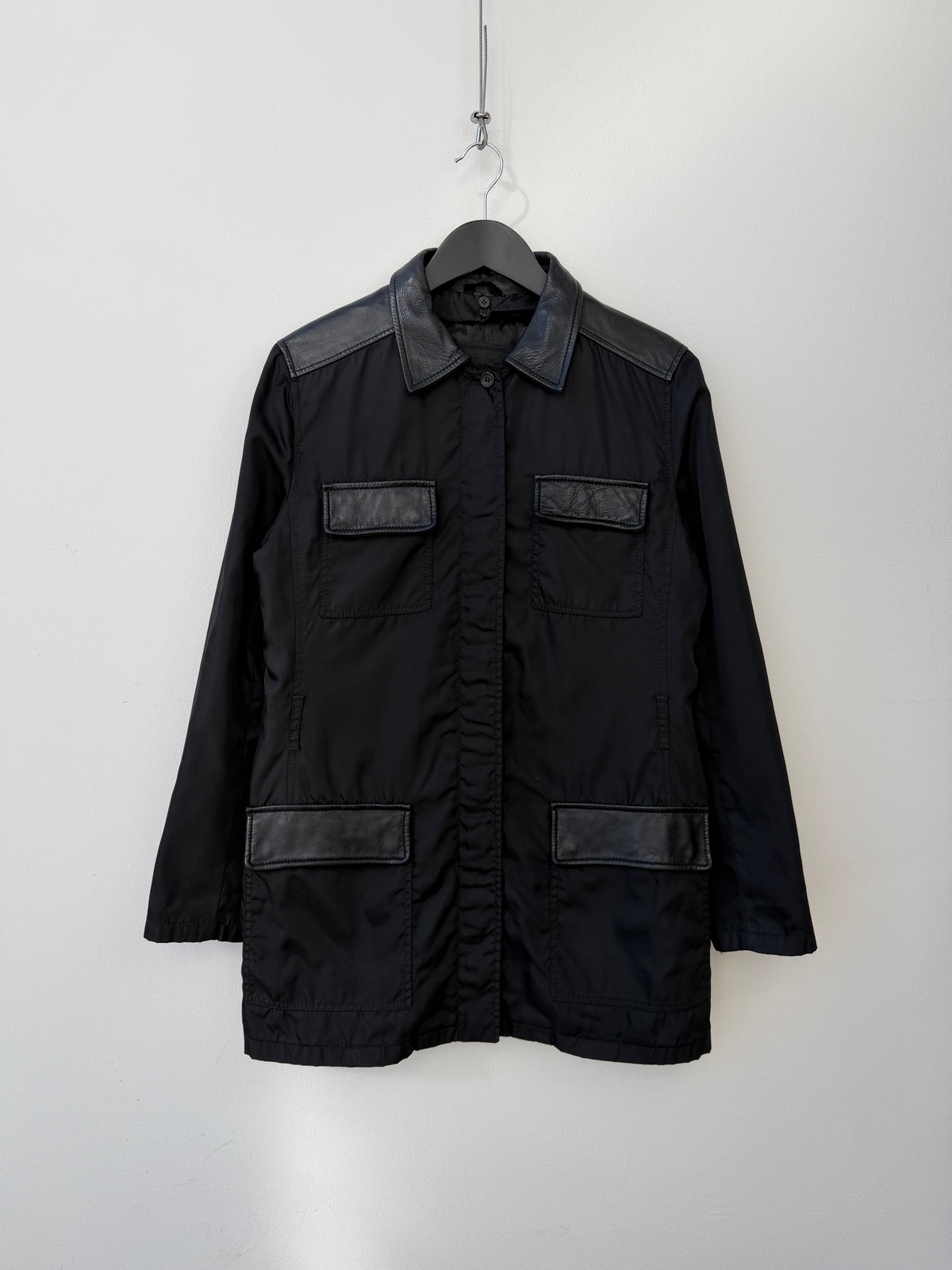 Prada 99/00 Leather & Nylon Lined Field Jacket