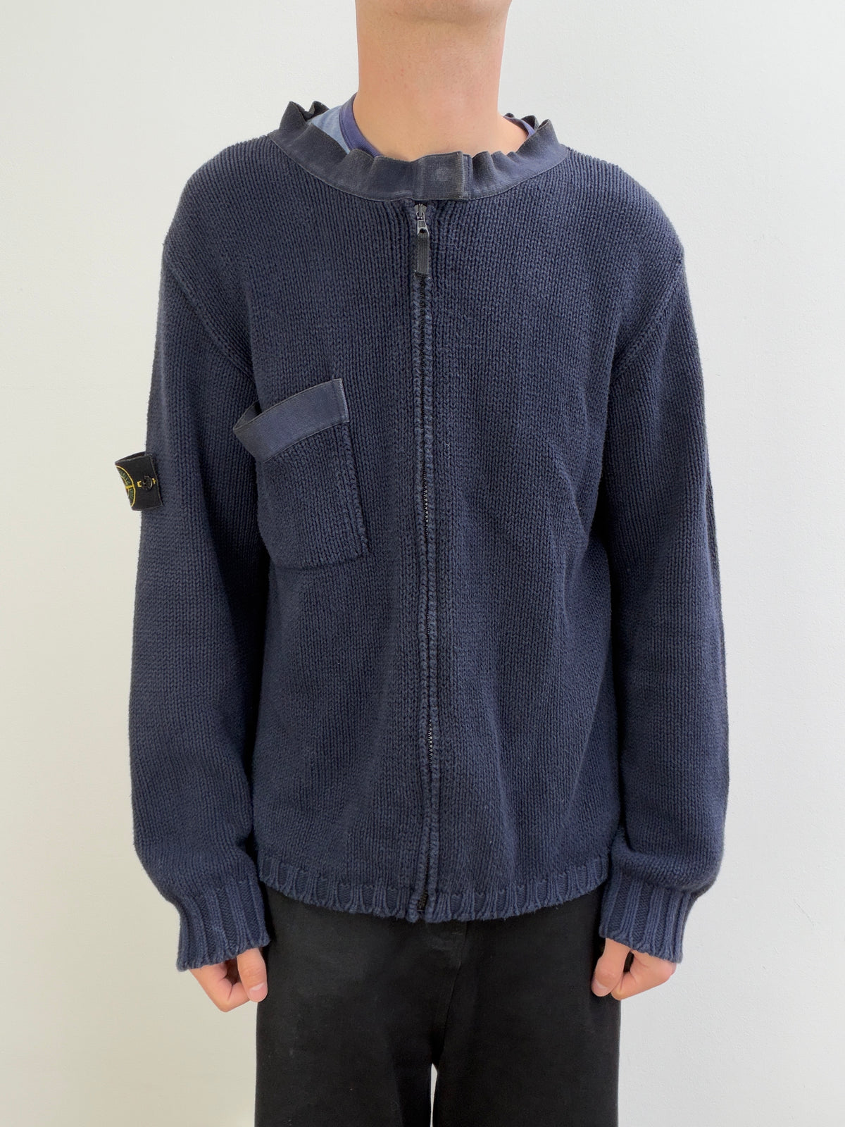 Stone Island SS01 Zip-Through Knit Cardigan Jacket