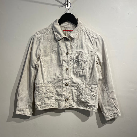 Prada Sport Stone White 00s Cotton Button-Up Blazer