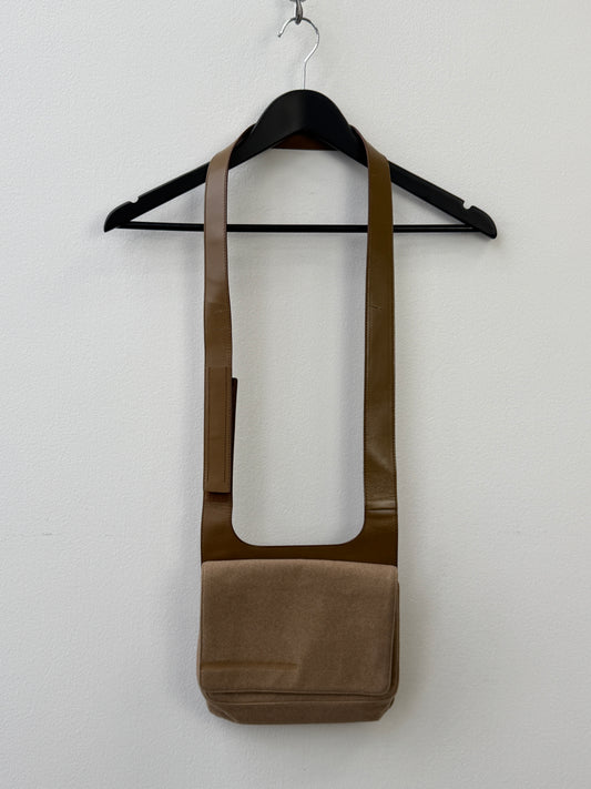 Prada Spring Summer 1999 Wool & leather Side Bag