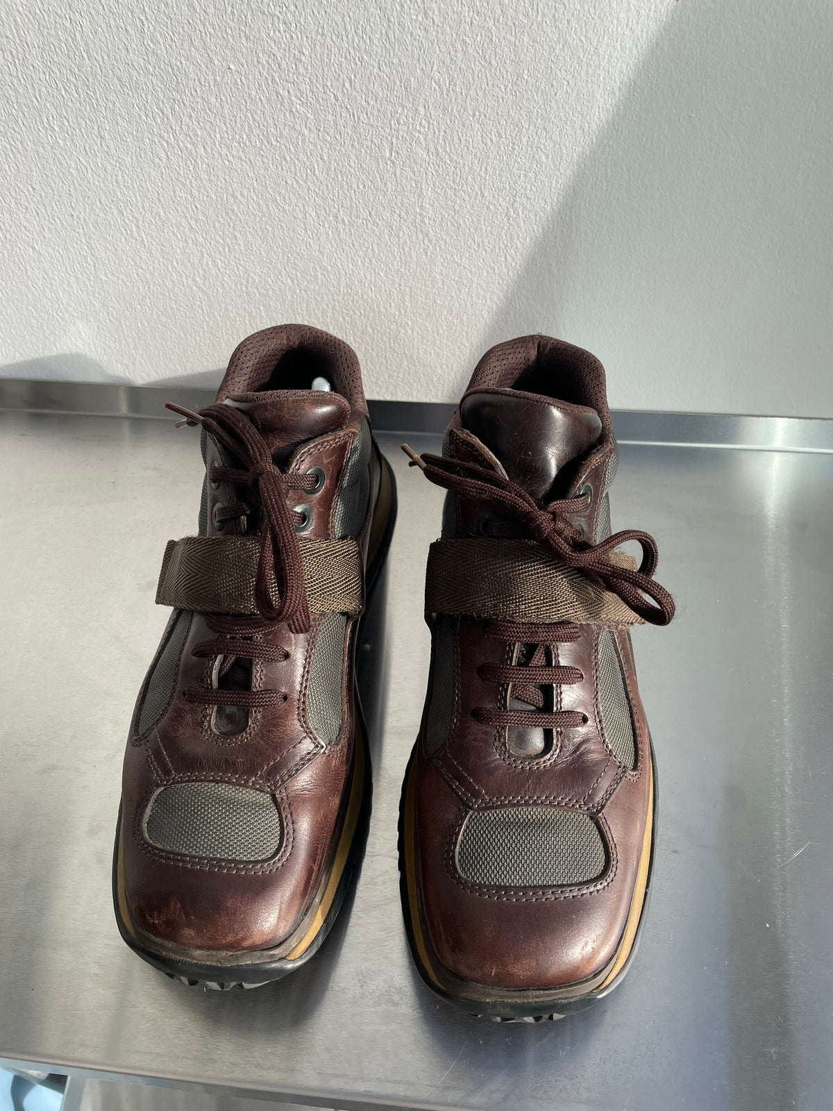 Prada Sport 00s Leather Strap Hiking Boots