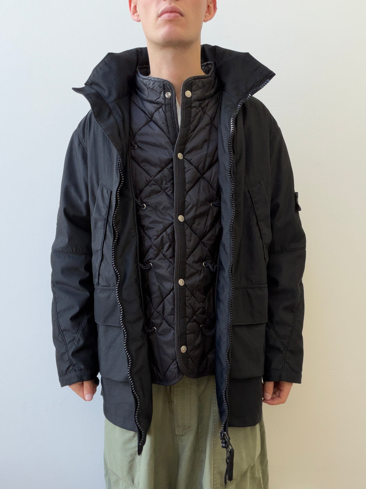Stone Island AW00 Nylam Dutch Rope Liner Asymmetrical Overcoat