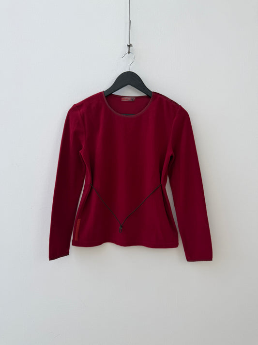 Prada Sport Red FW99 Women's Drawstring Fleece