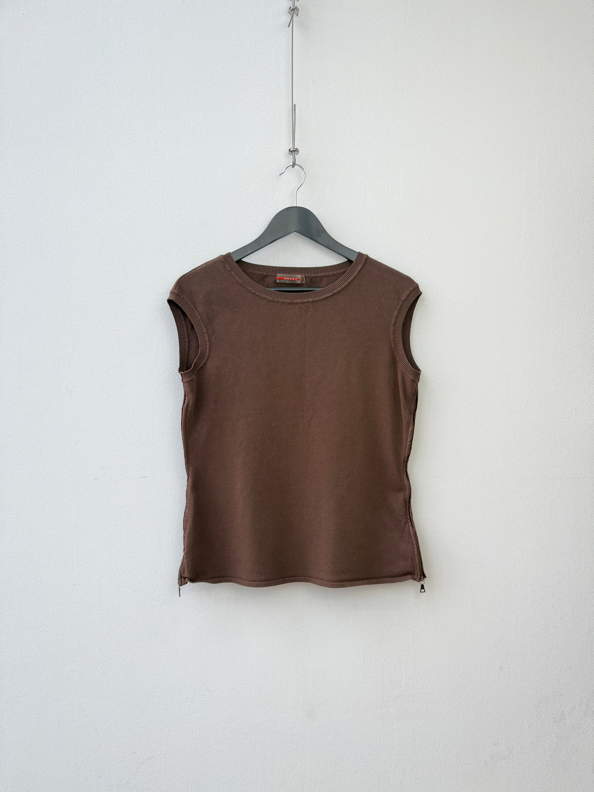 Prada Sport 00s Zip Seam Knitted Vest