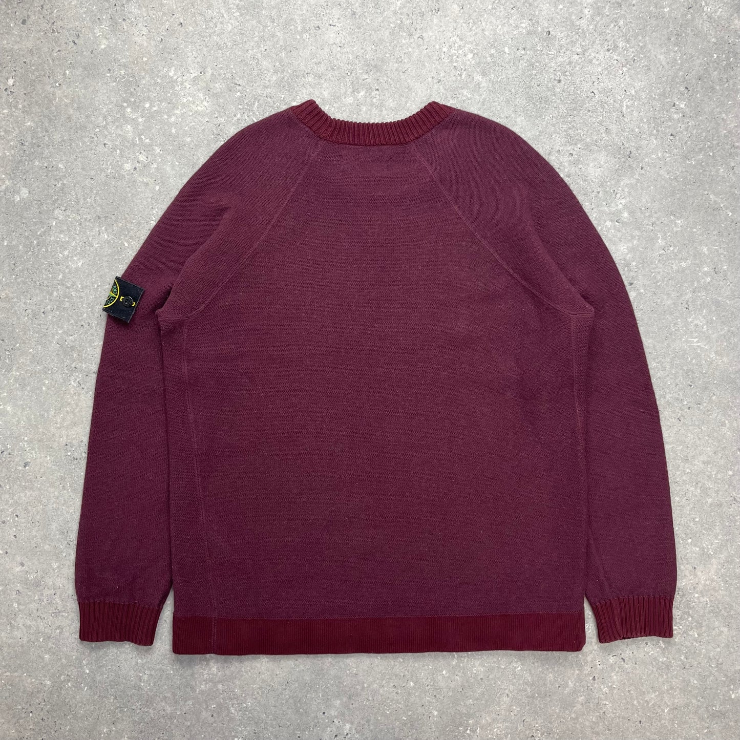 Stone Island Two-Tone Burgundy Knit Jumper