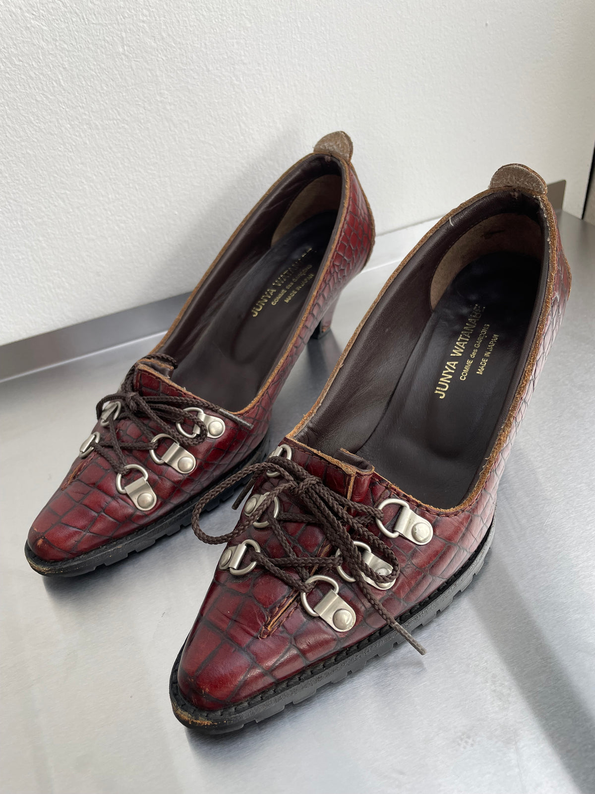 Junya Watanabe Comme Des Garçons Embossed Heel Pumps