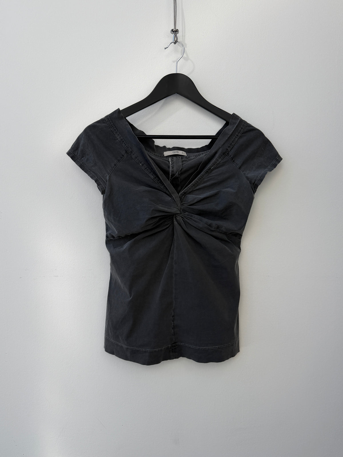Prada 00s Sleeveless Zip-Back Bunch Top