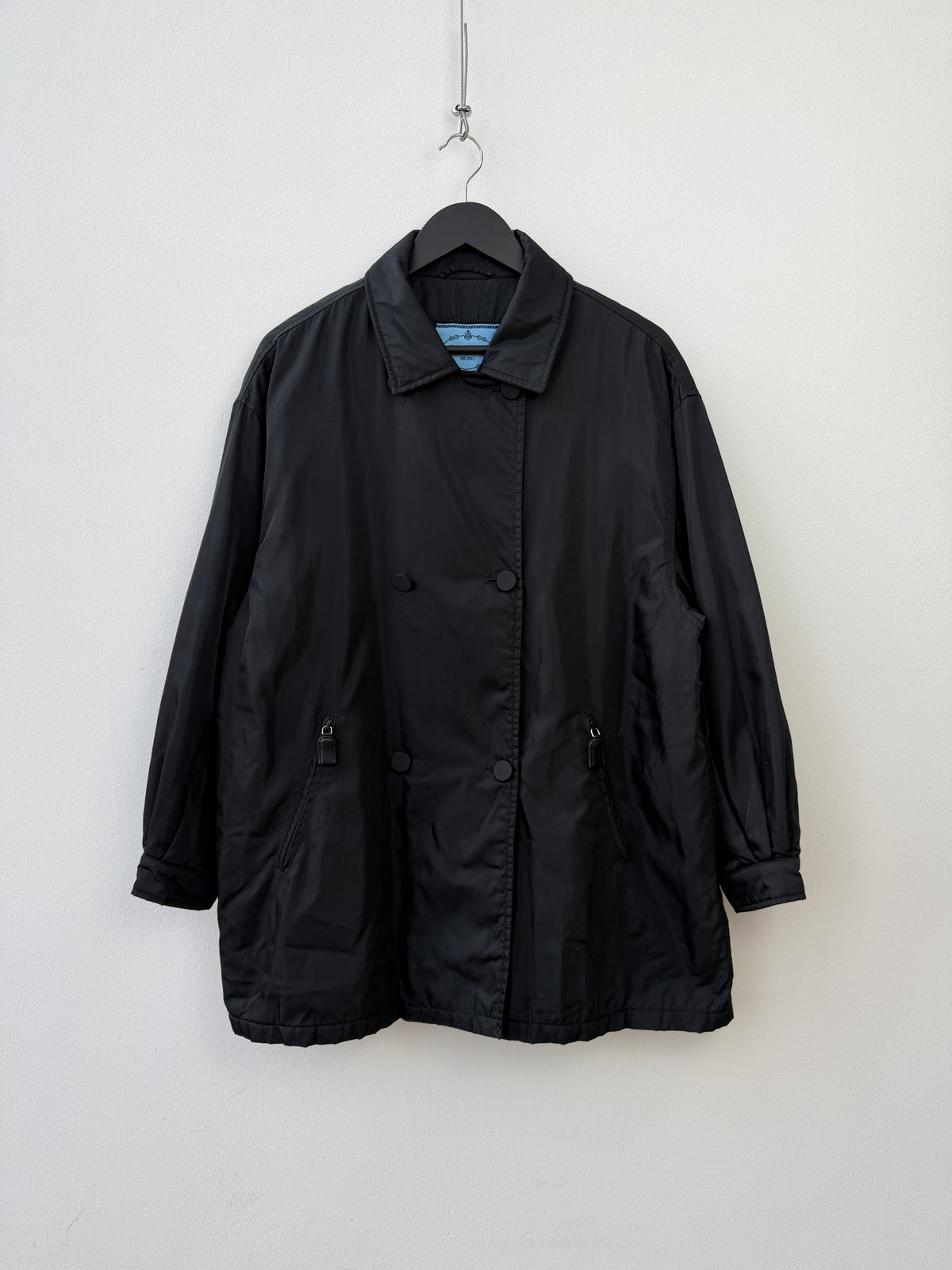 Prada 90s Belted Nylon Overcoat