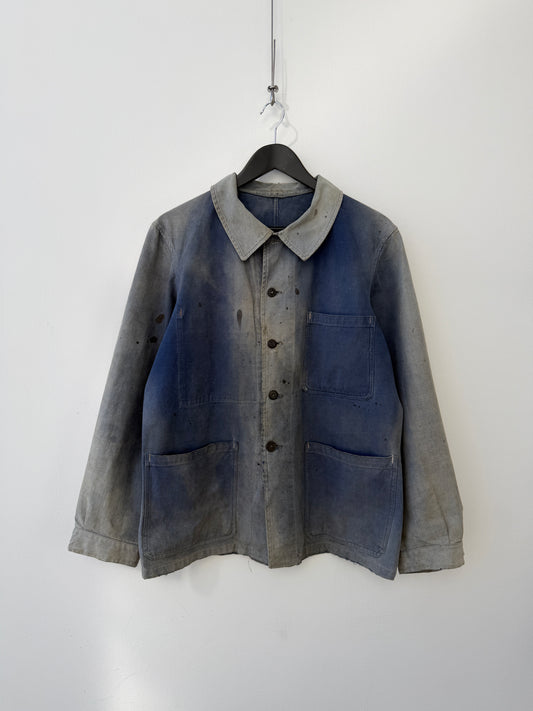 Vintage 1950s French Bleu De Travail Chore Jacket