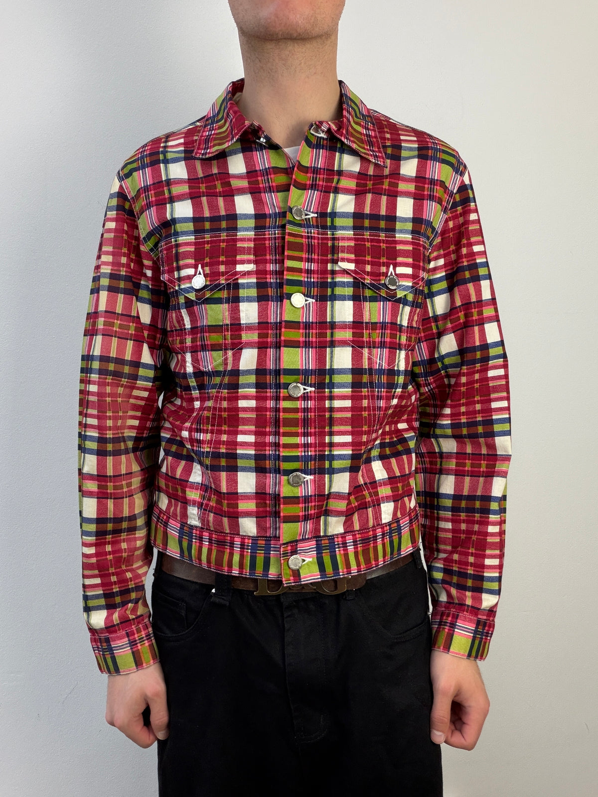 Comme Des Garçon SS98 Plaid Cotton Trucker Jacket