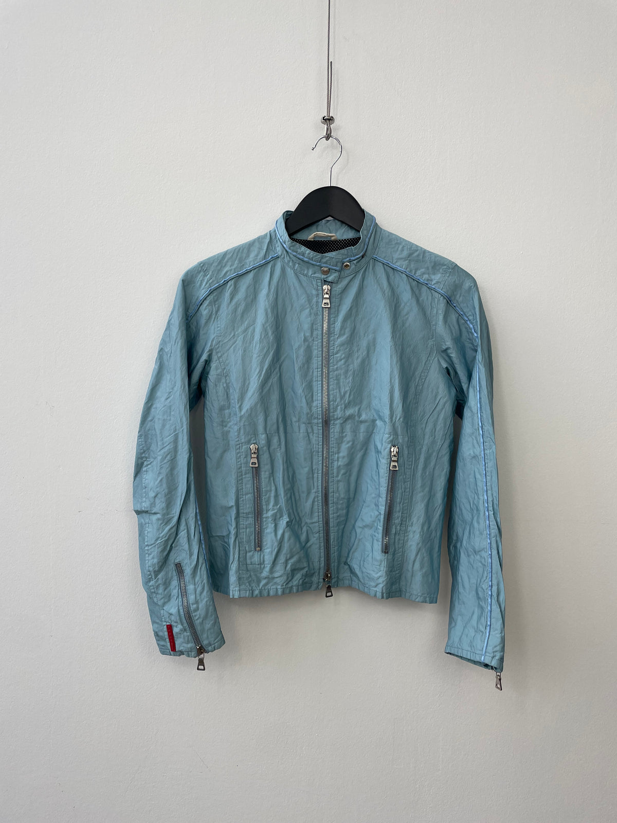 Prada Sport 00s Mixed-Metal Biker Jacket