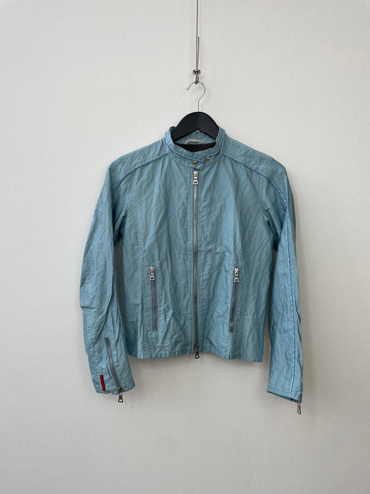 Prada Sport 00s Mixed-Metal Biker Jacket