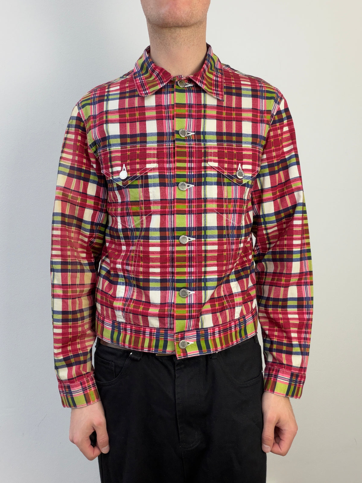 Comme Des Garçon SS98 Plaid Cotton Trucker Jacket
