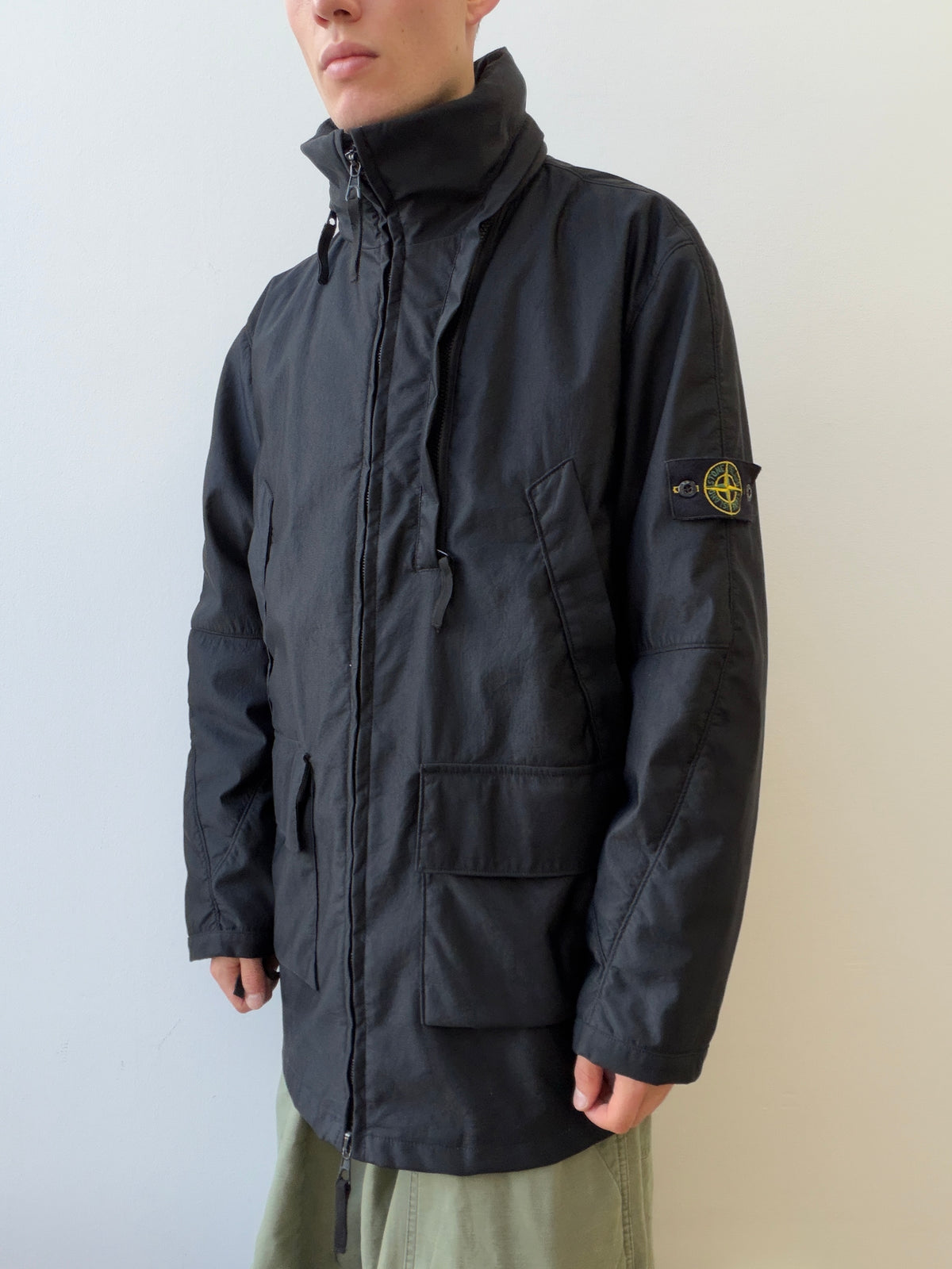 Stone Island AW00 Nylam Dutch Rope Liner Asymmetrical Overcoat