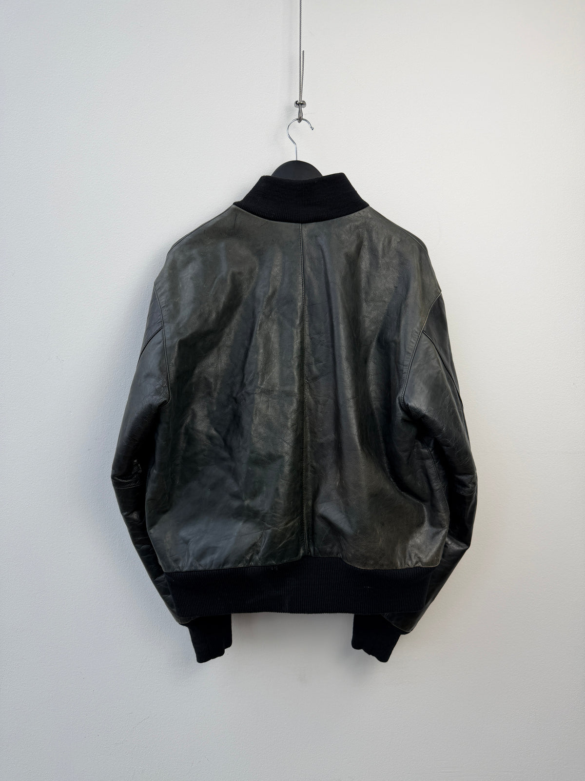 Armani Jeans 90s Leather Bomber Jacket
