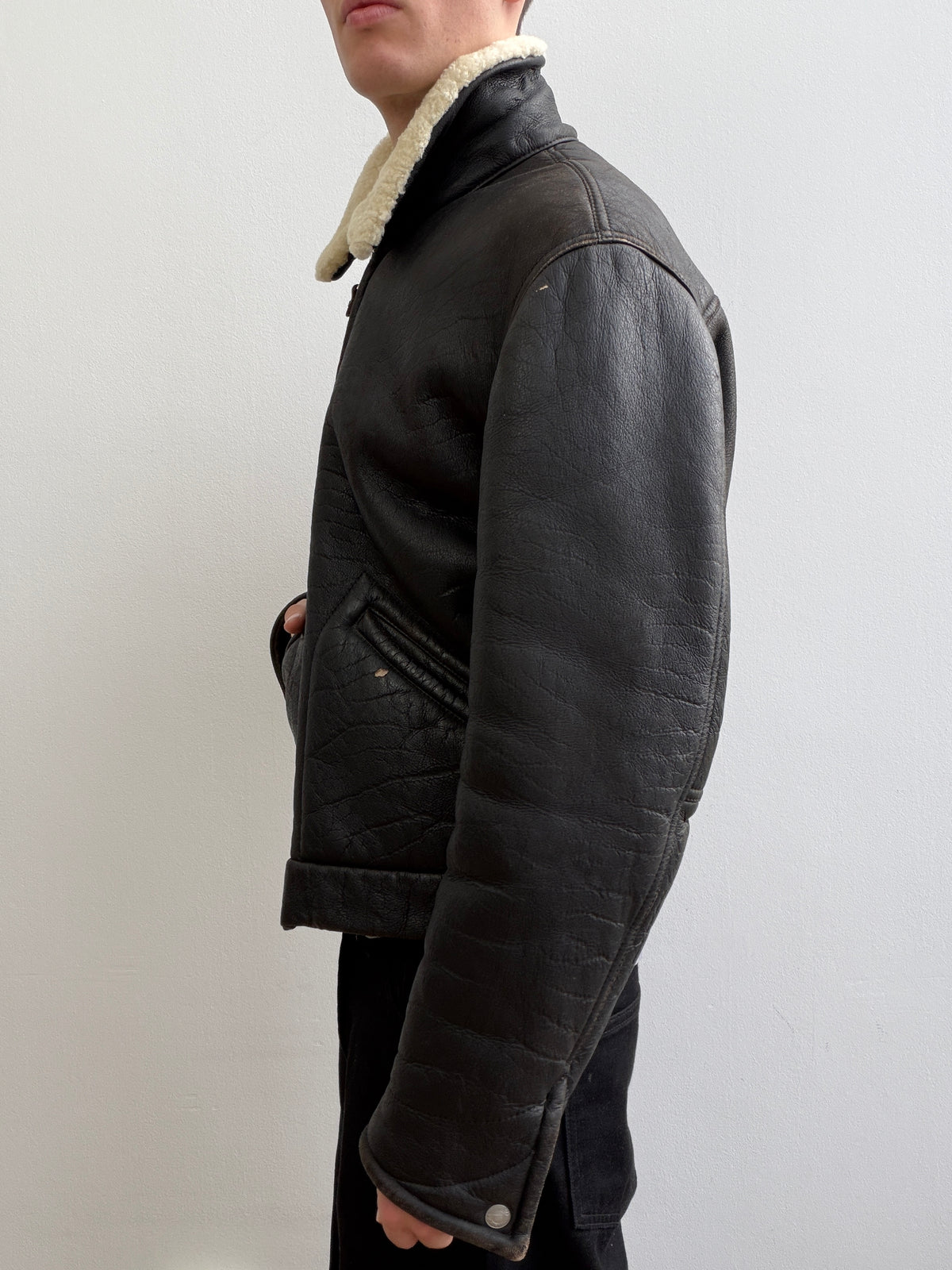 Armani Jeans 90s Sheepskin Leather Jacket