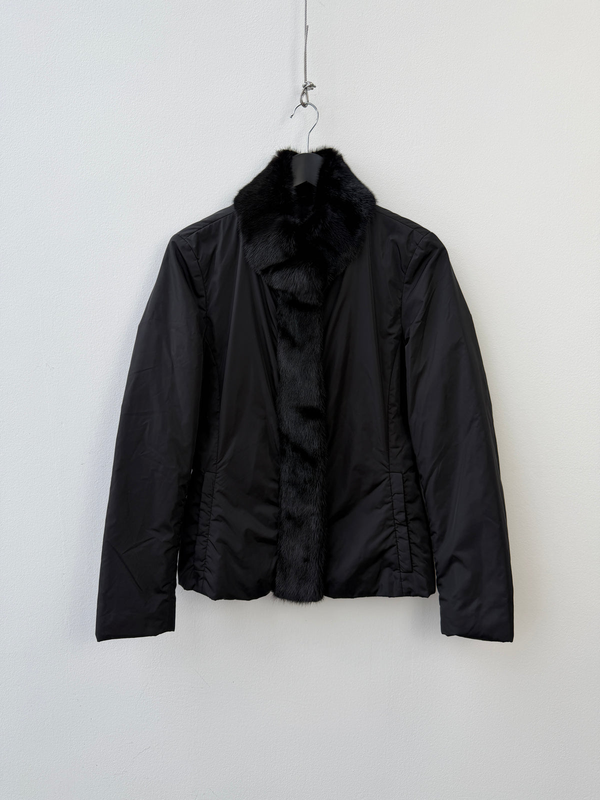 Prada 00s Mink Fur Padded Nylon Jacket