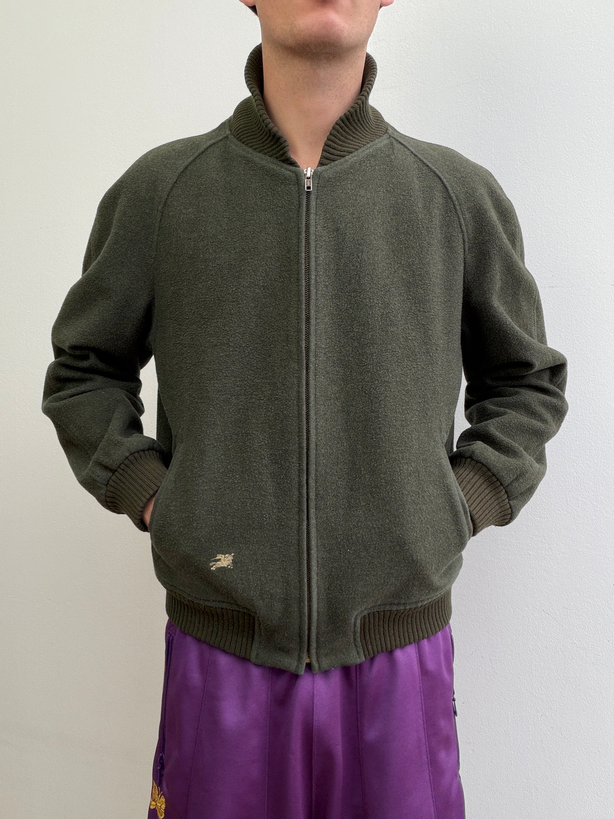 Burberry 90s Wool Bomber Jacket