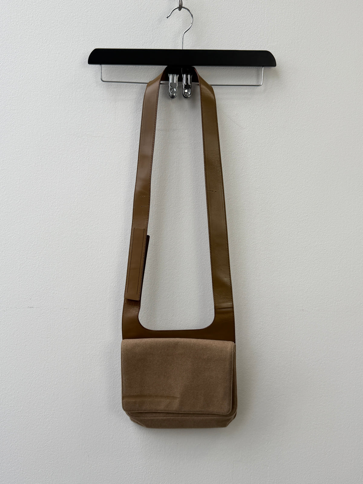 Prada Spring Summer 1999 Wool & leather Side Bag