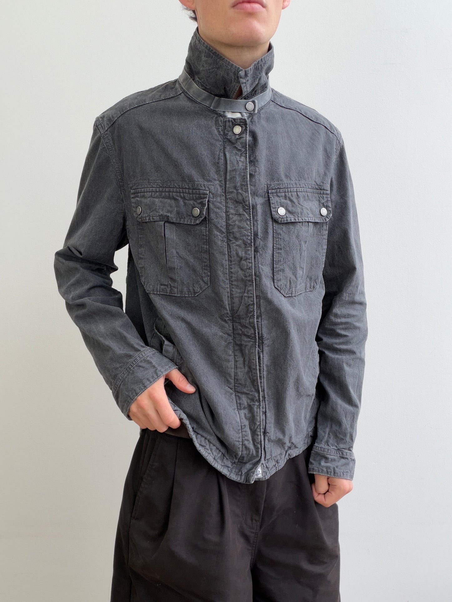 C.P. Fine Houndstooth Strap Collar Lightweight Workwear Jacket