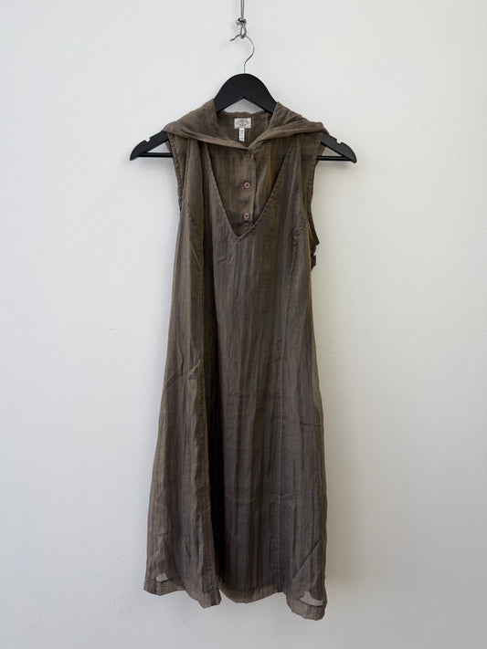 Armani Jeans 90s Iridescent Sheer Hooded Two-Piece Dress Set