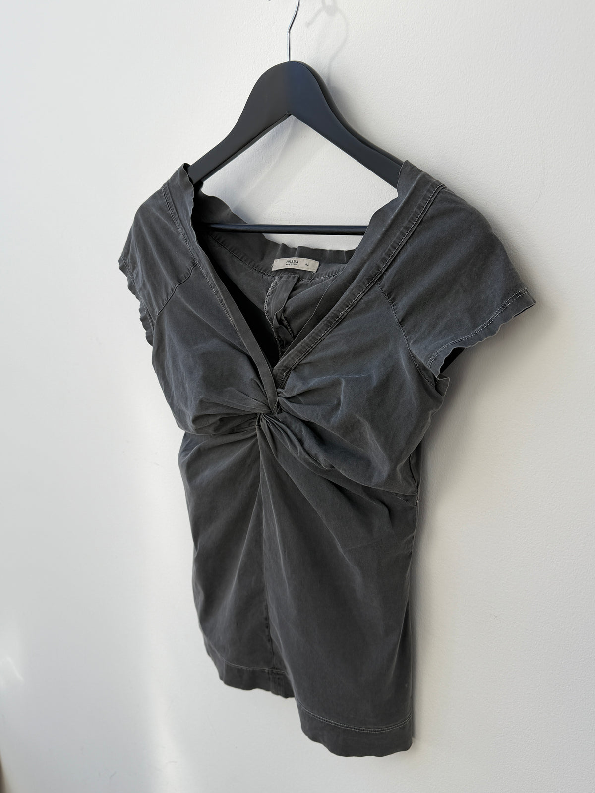 Prada 00s Sleeveless Zip-Back Bunch Top