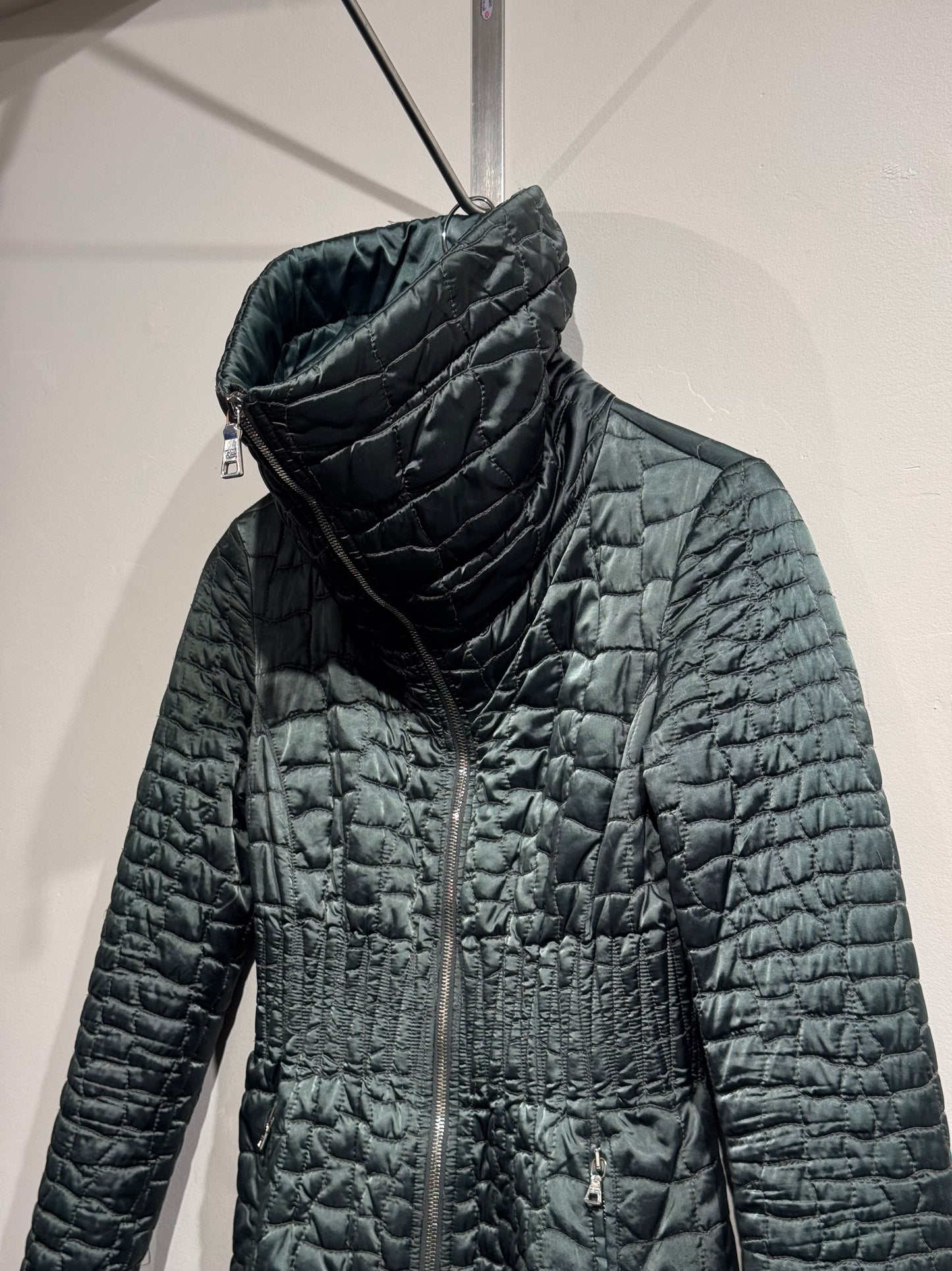 Prada Sport Green 2008 Nylon Padded Funnel Neck Jacket