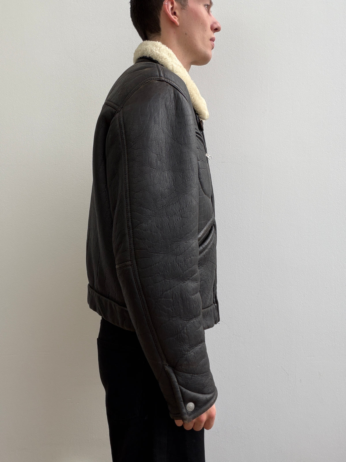 Armani Jeans 90s Sheepskin Leather Jacket