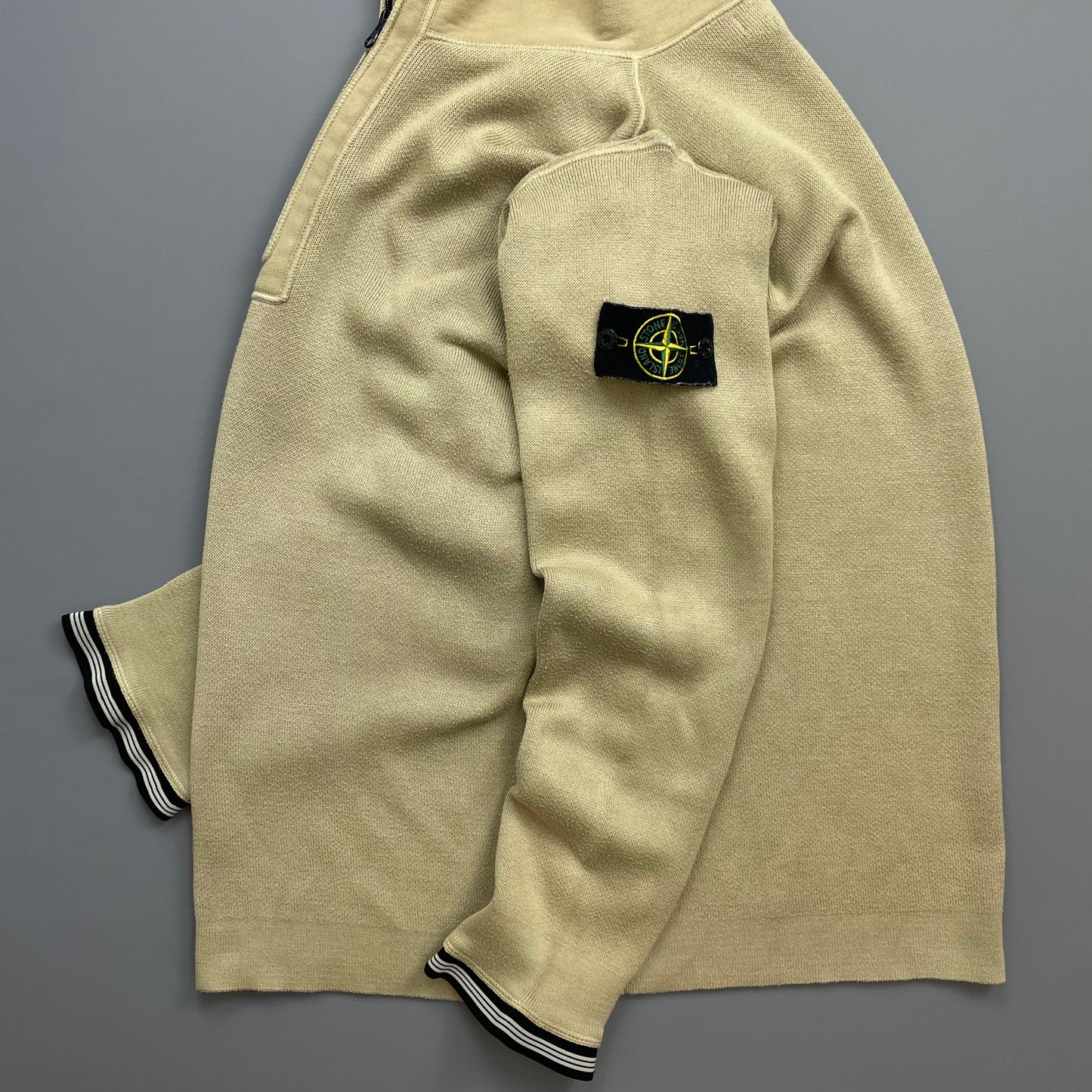 Stone Island Beige Soft Cotton Half-Zip Jumper