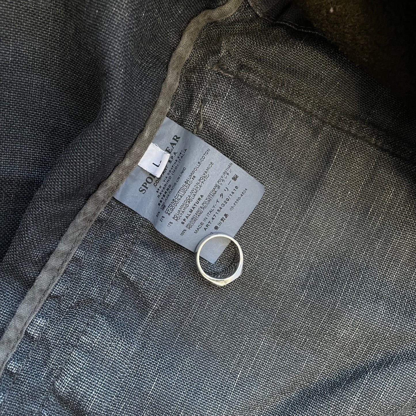 Stone Island Grey AW07 Lino Flax Dutch Rope Liner Hooded Overcoat