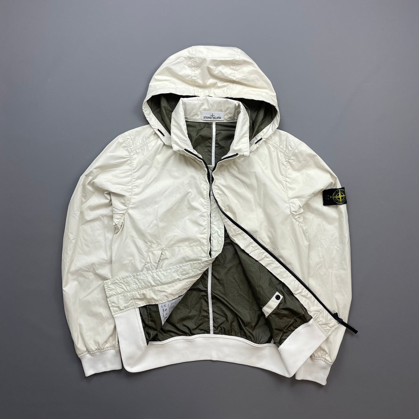 Stone Island White SS15 Membrana 3L TC Concealed Hood Jacket