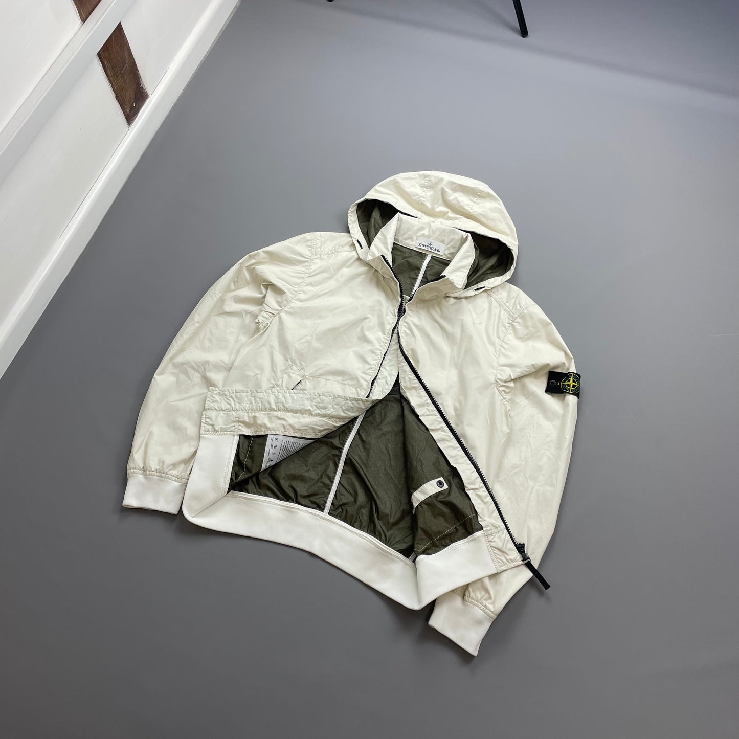 Stone Island White SS15 Membrana 3L TC Concealed Hood Jacket