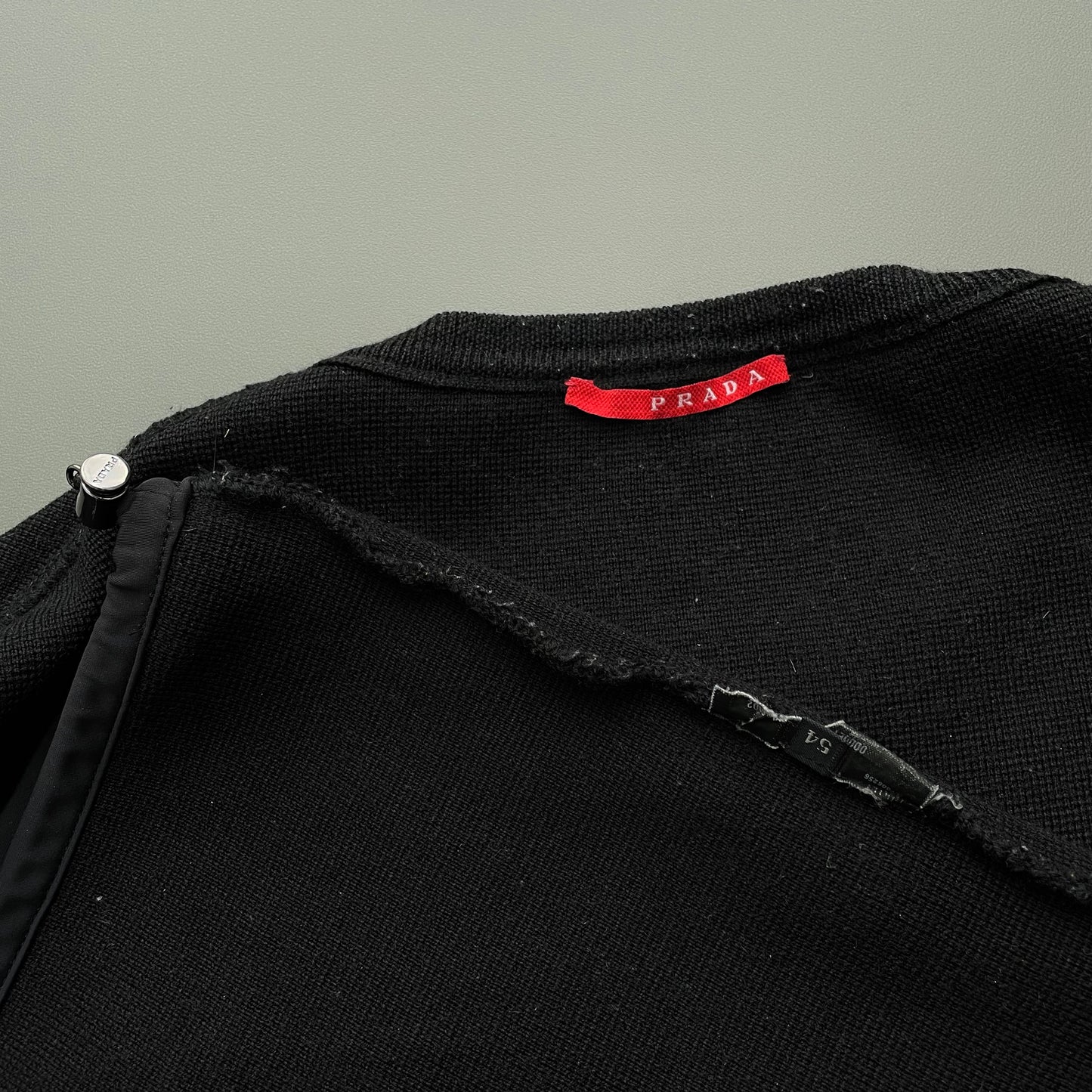 Prada Sport Black 2006 Spellout Technical Wool Knit Jumper