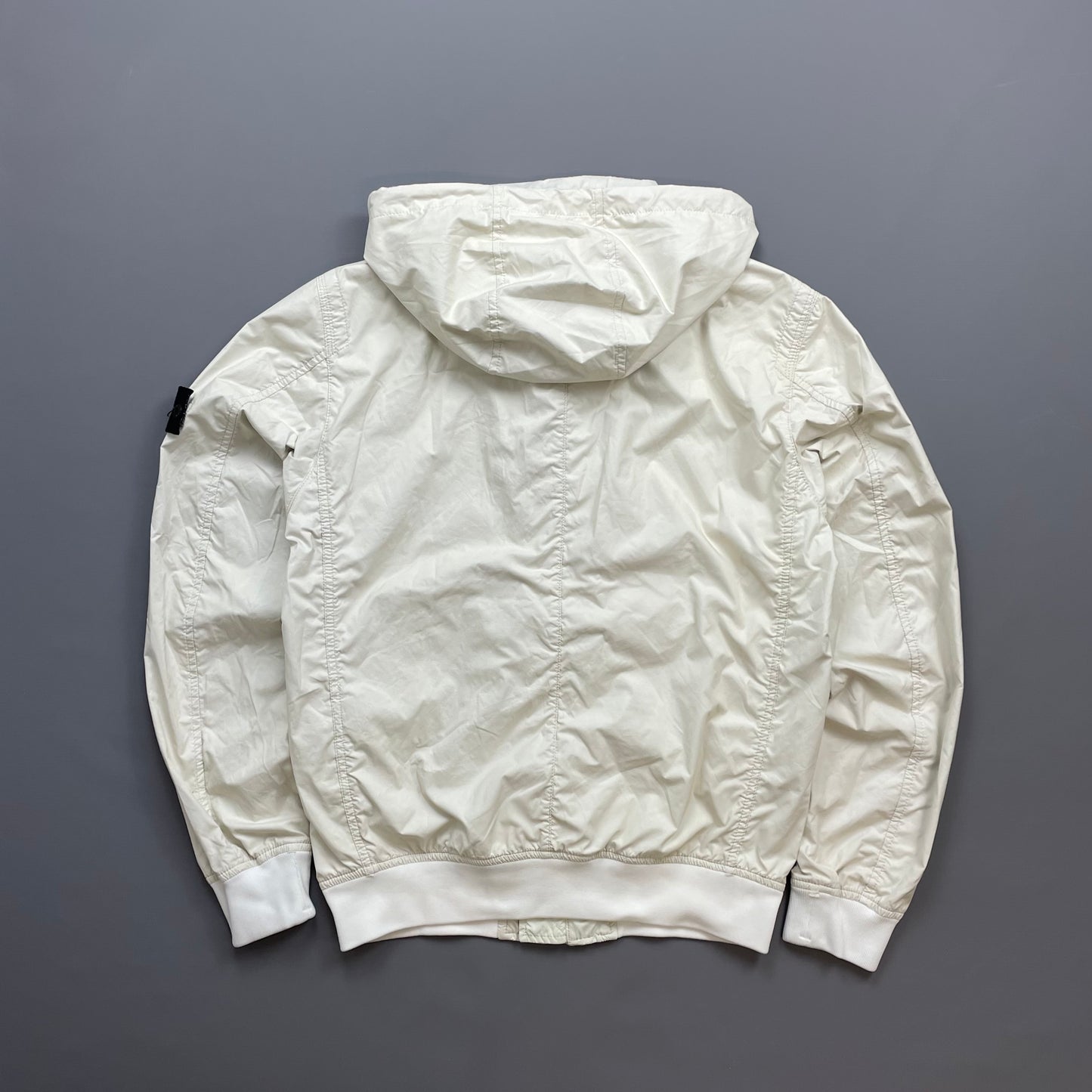 Stone Island White SS15 Membrana 3L TC Concealed Hood Jacket