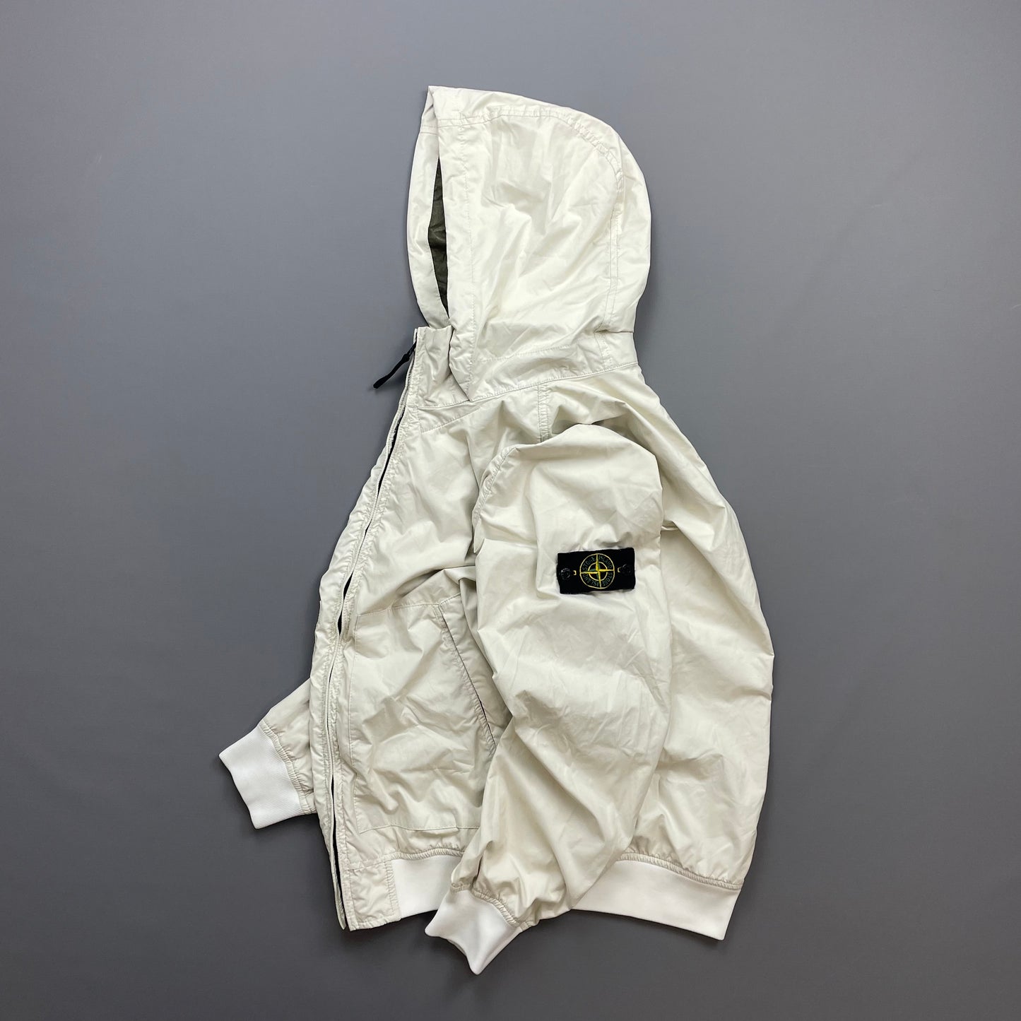 Stone Island White SS15 Membrana 3L TC Concealed Hood Jacket