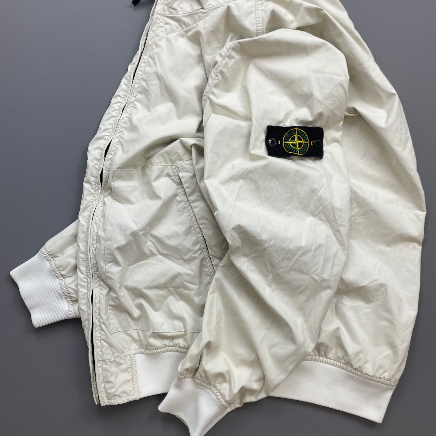 Stone Island White SS15 Membrana 3L TC Concealed Hood Jacket