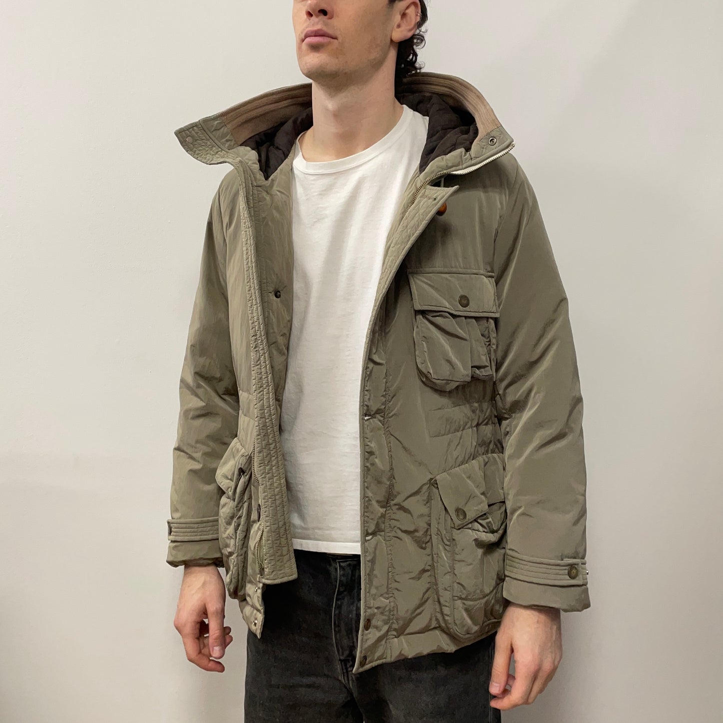C.P. Company Beige AW10 Chrome Nylon Down Hooded Parka Jacket